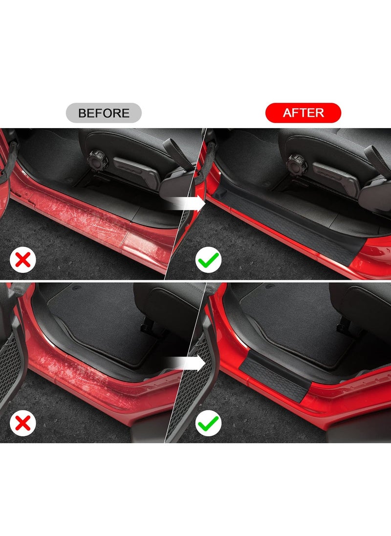 Generic Door Sill Guards Kit, Black Rubber Door Entry Guards for 2018 2021 Jeep Wrangler JL JLU Gladiator JT 4 Door Accessories Parts Door Sill Protector Replacement 4pcs Set  - Image 1