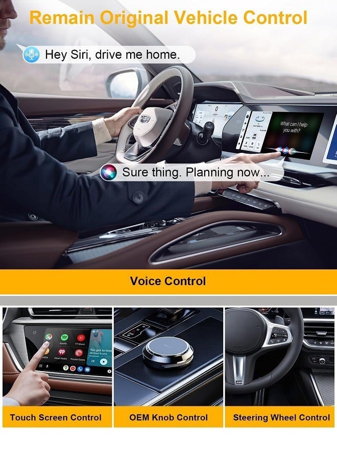 Makrystorm 2026 Newest Wireless CarPlay AI box Adaptor and Android Auto Wireless Adaptor - Magic Link CarPlay Ai Box-Support YouTube/TF Card/U Disk for Wired to Wireless CarPlay Dongle for Wired CarPlay Cars Plug & Play - Image 4