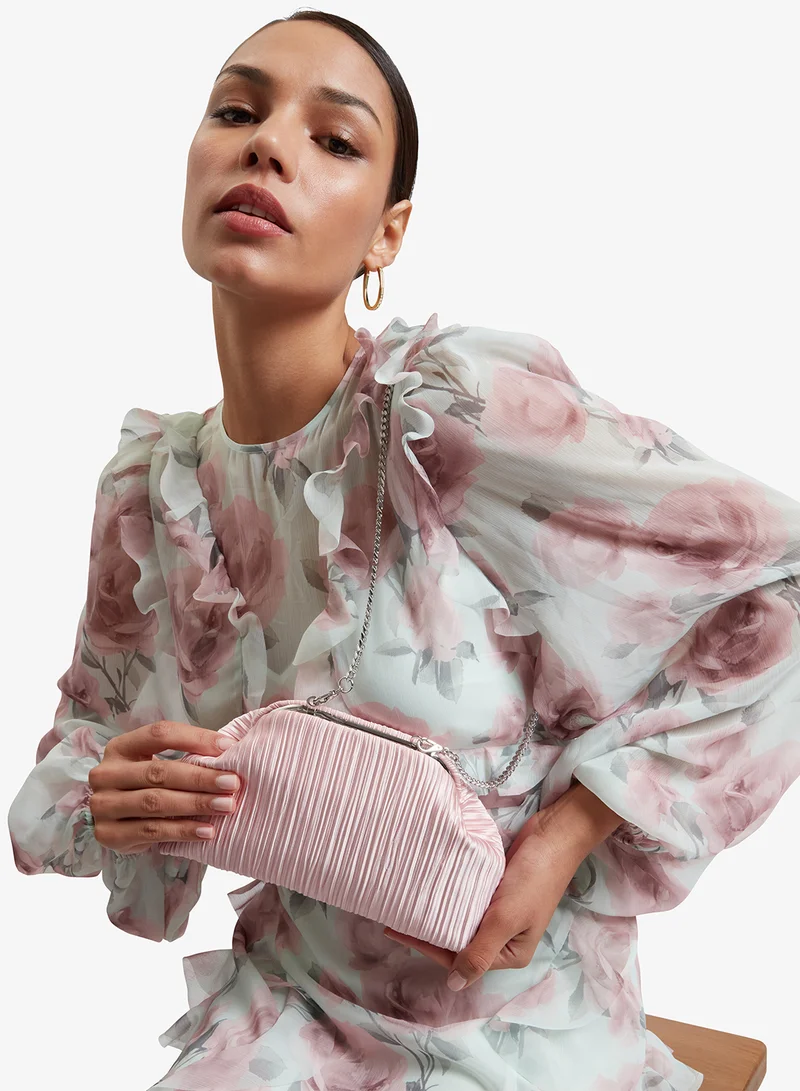 تيد بيكر Soft Satin Pleated Clutch Bag