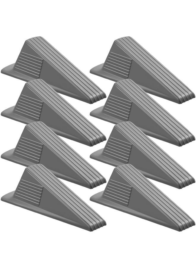 Frienda 8 Pcs Jumbo Door Stoppers Heavy Duty Door Stopper Tall up to 2inch Tall Wedge TPR Large Door Wedge Stackable Big Rubber Door Stop for Hotel Carpet Hardwood Concrete and Tile (Gray) - Image 1