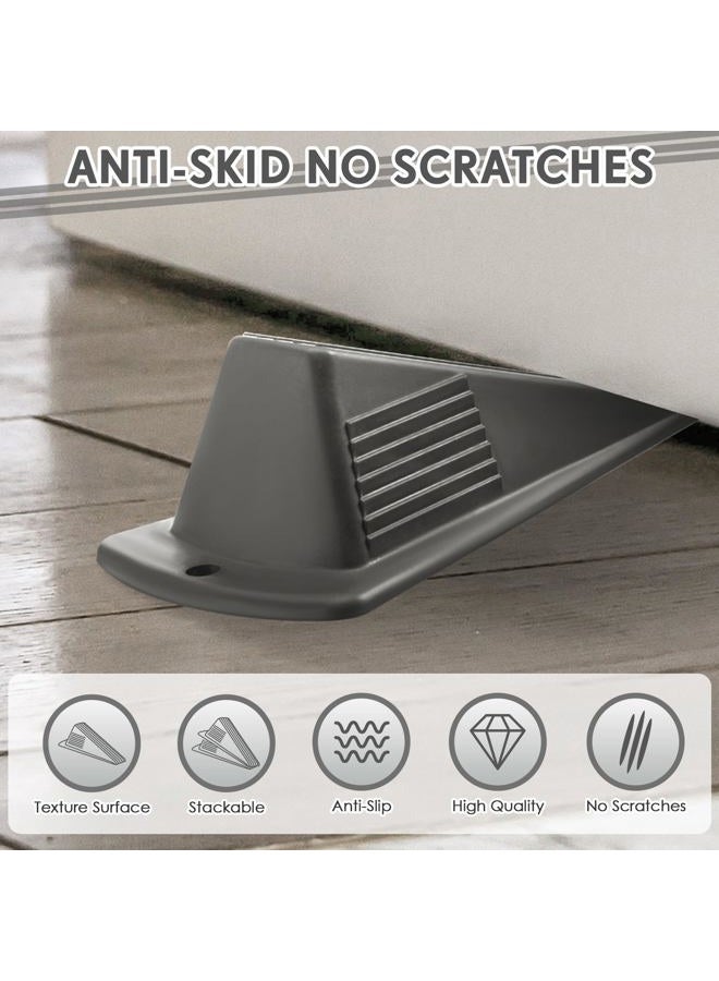 Frienda 8 Pcs Jumbo Door Stoppers Heavy Duty Door Stopper Tall up to 2inch Tall Wedge TPR Large Door Wedge Stackable Big Rubber Door Stop for Hotel Carpet Hardwood Concrete and Tile (Gray) - Image 4
