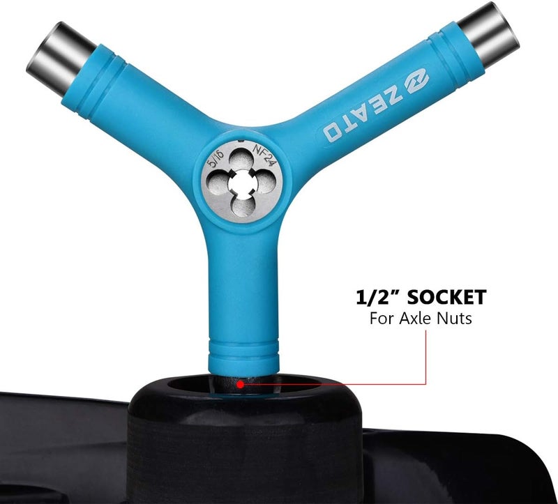 Zeato All-in-One Skate Tools Multi-Function Portable Skateboard T Tool Accessory with T-Type Allen Key and L-Type Phillips Head Wrench Screwdriver - Image 4