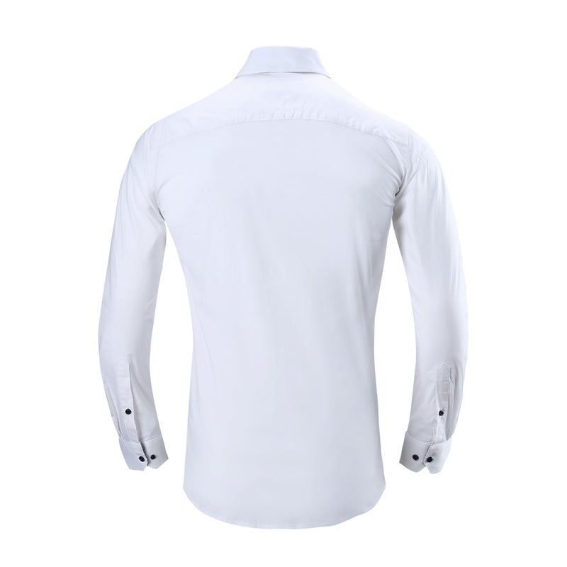 Alex Vando Mens Dress Shirts Regular Fit Long Sleeve Stretch Business Dress Shirts for Men,White,Medium - Image 2