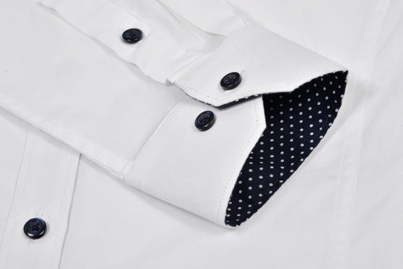 Alex Vando Mens Dress Shirts Regular Fit Long Sleeve Stretch Business Dress Shirts for Men,White,Medium - Image 5
