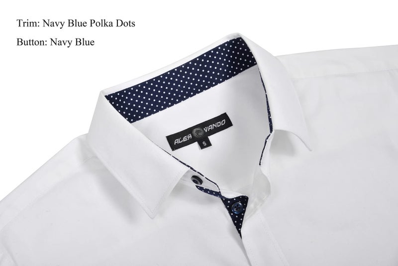 Alex Vando Mens Dress Shirts Regular Fit Long Sleeve Stretch Business Dress Shirts for Men,White,Medium - Image 3