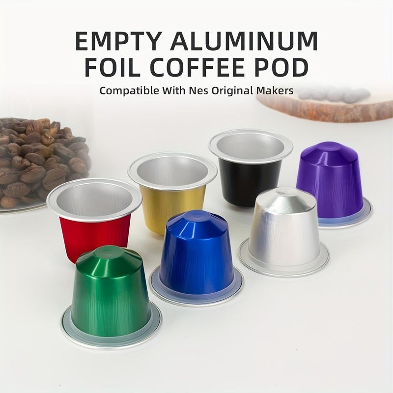 100PCS Red Coffee Pods Reusable Aluminum Foil Cups For Nes Original Line Machines - Image 2