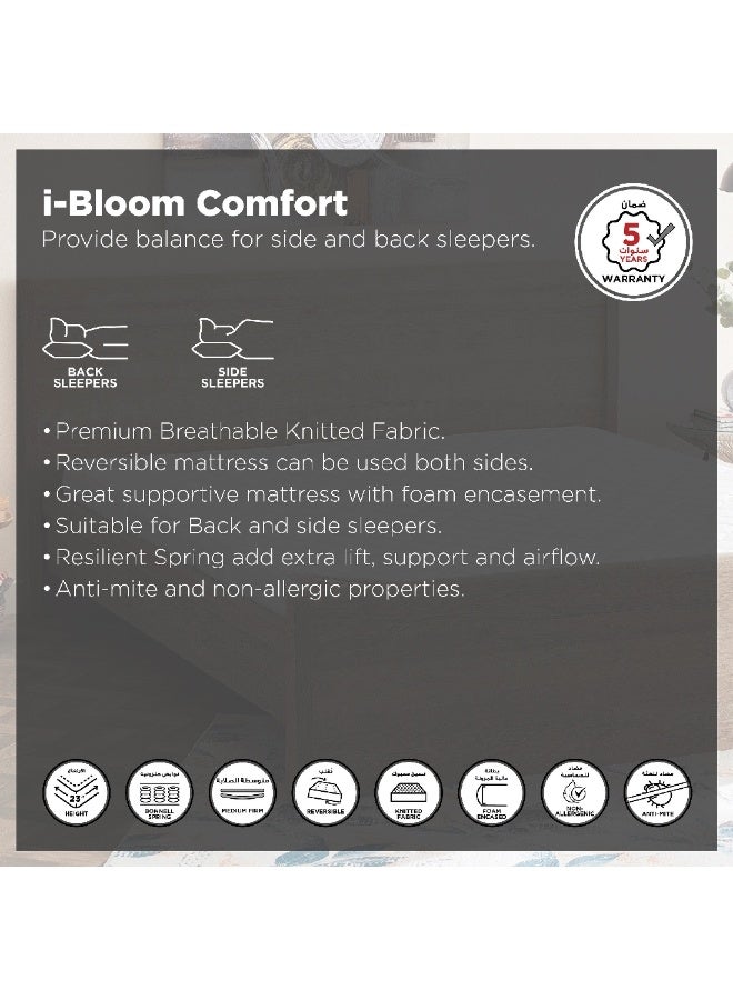 Home Box iBloom Single Comfort Medium Firm Bonnell Spring Mattress 200 x 23 x 90 cm  - Image 2