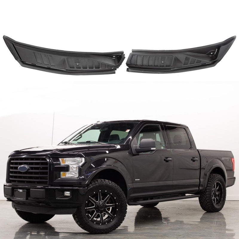 MiKaFex Windshield Wiper Cowl Cover Panel Compatible with 20152020 Ford F150Left  Right Front Windshield Wiper Cowl Grille Insert Panel Without Nozzles Hoses Replacement for FL3Z15022A69B