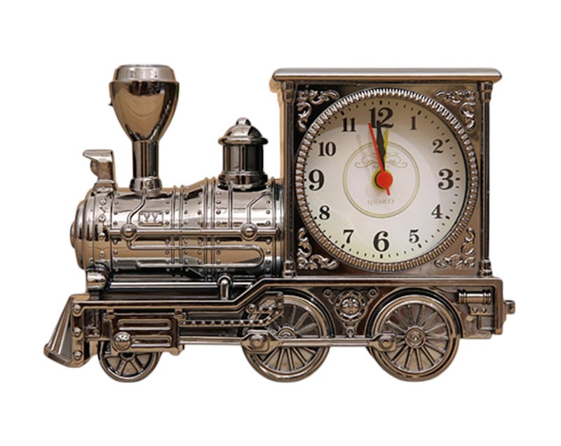 Spiaty Plastic Train Analog Desk Alarm Clock, Black - Image 1