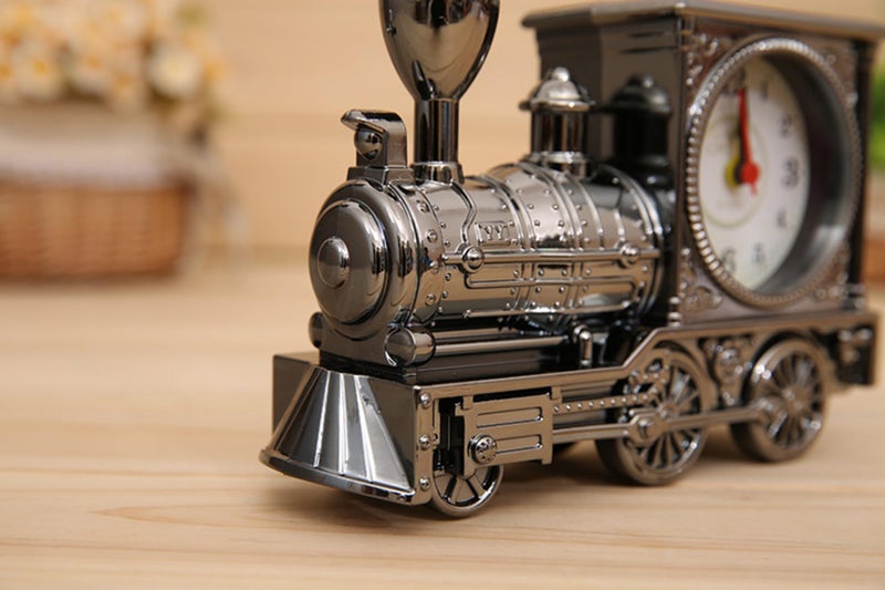 Spiaty Plastic Train Analog Desk Alarm Clock, Black - Image 5