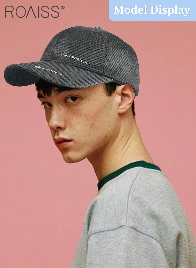 roaiss Summer Mesh Baseball Cap for Men Women Adjustable Breathable Cap Outdoor Sports Quick Dry Cool Running Hat Casual Trucker Hat - Image 2