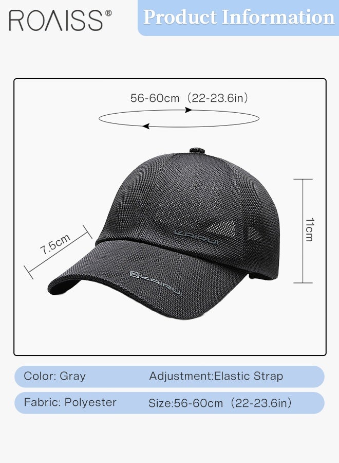 roaiss Summer Mesh Baseball Cap for Men Women Adjustable Breathable Cap Outdoor Sports Quick Dry Cool Running Hat Casual Trucker Hat - Image 3