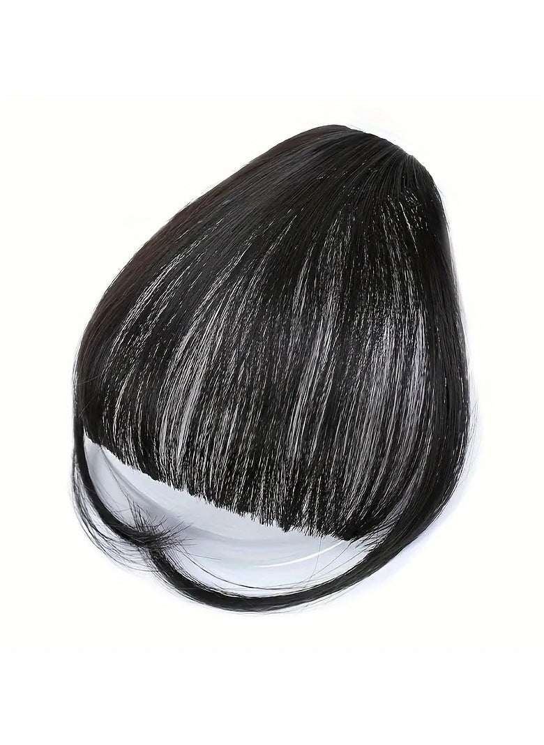Goolsky Dark Brown Black Clip In Bangs - One Piece Fringe Hairpiece for Natural-Looking Volume and Length Hair Accessories Halloween Christmas  - Image 1