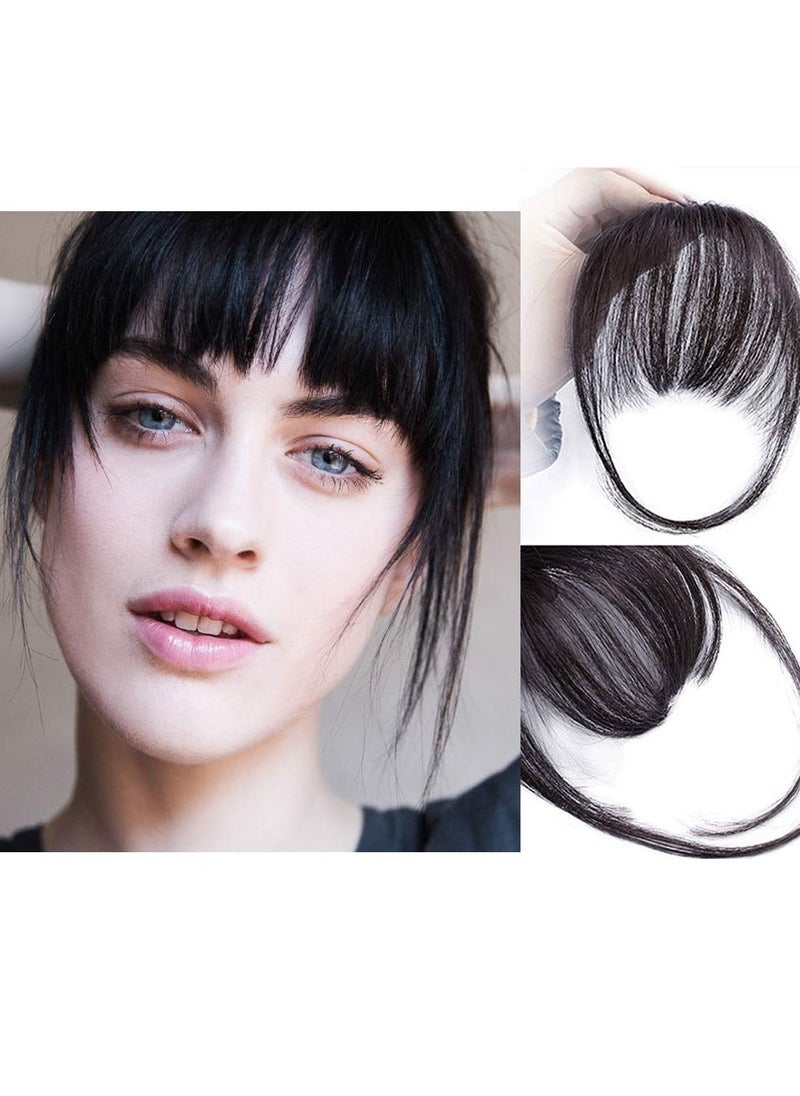 Goolsky Dark Brown Black Clip In Bangs - One Piece Fringe Hairpiece for Natural-Looking Volume and Length Hair Accessories Halloween Christmas  - Image 2