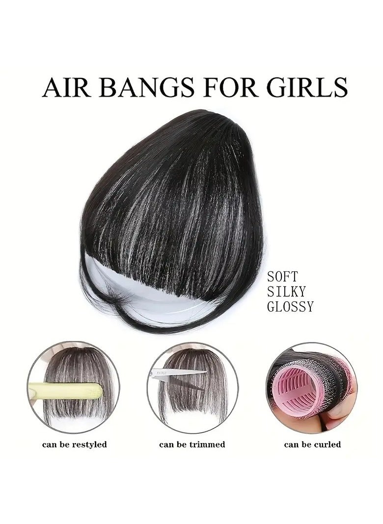 Goolsky Dark Brown Black Clip In Bangs - One Piece Fringe Hairpiece for Natural-Looking Volume and Length Hair Accessories Halloween Christmas  - Image 3
