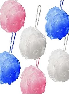 Bath Shower Sponge Loofahs 60g, Mesh Pouf Shower Ball, Exfoliating Mesh Bath and Shower Sponge Pack of 6