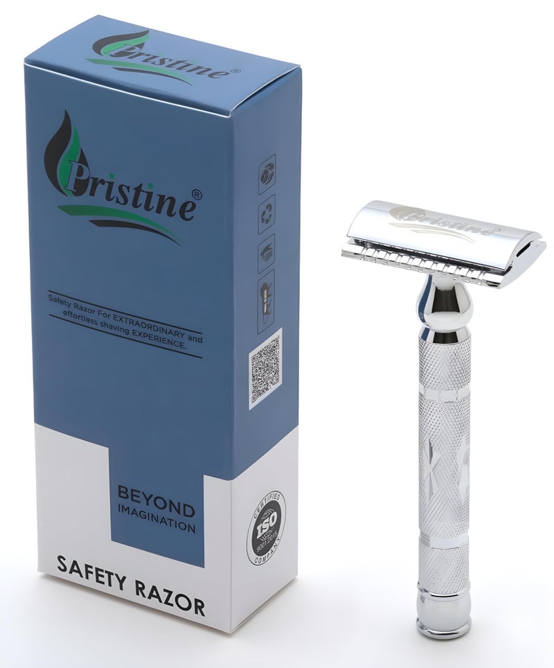 Pristine Double Edge Men Shaving Safety Razor – Chrome PS-15 (Close Comb) - Image 1