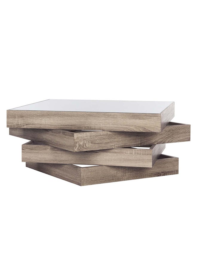 AtoZ Furniture Geometric Wood Coffee Table in Oak Color 