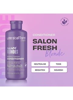 Lee Stafford Lee Stafford Bleach Blondes Purple Toning Conditioner, Neutralise Yellow Tones & Brassiness  - Image 2