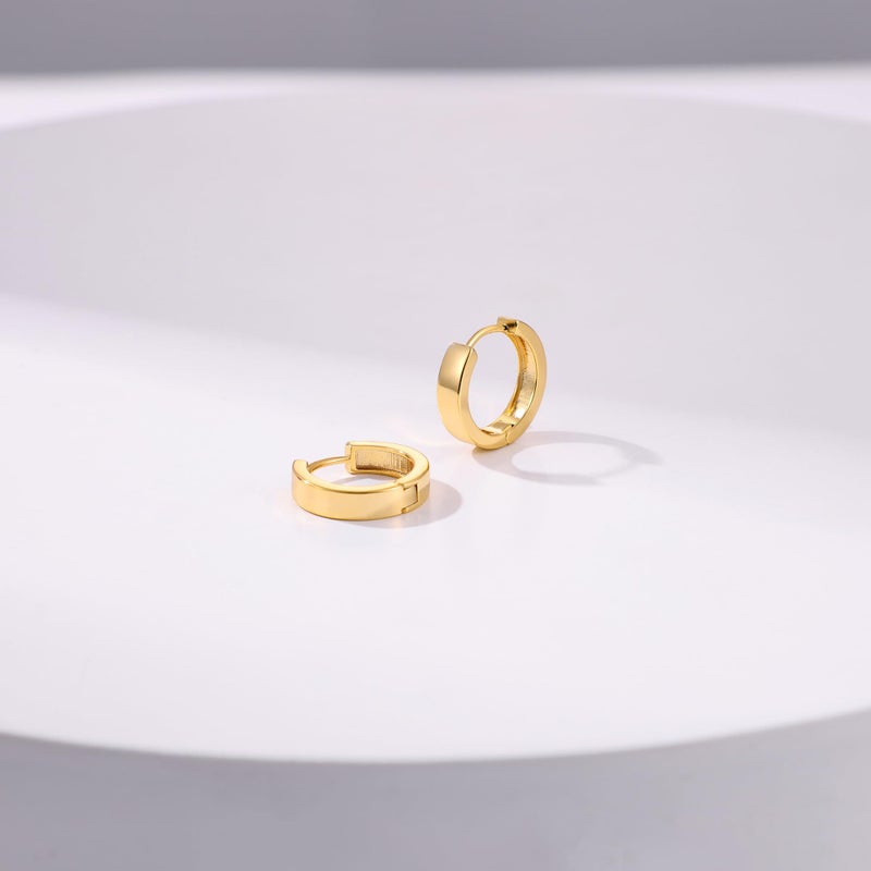 Gacimy Huggie Hoop Earrings for Women 14k Gold Plated, Small Hoop Earrings for Women, 1/2 Inch Round - Image 4