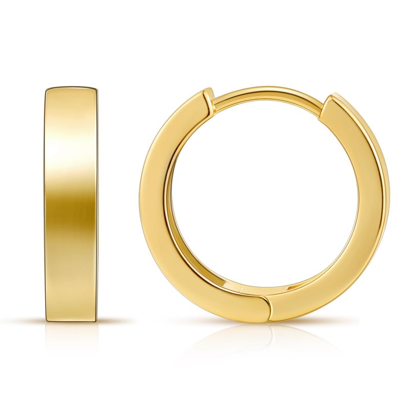 Gacimy Huggie Hoop Earrings for Women 14k Gold Plated, Small Hoop Earrings for Women, 1/2 Inch Round - Image 1