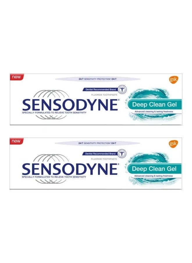 Sensodyne Deep Clean Gel Toothpaste, Pack Of 2, 2X75ml 