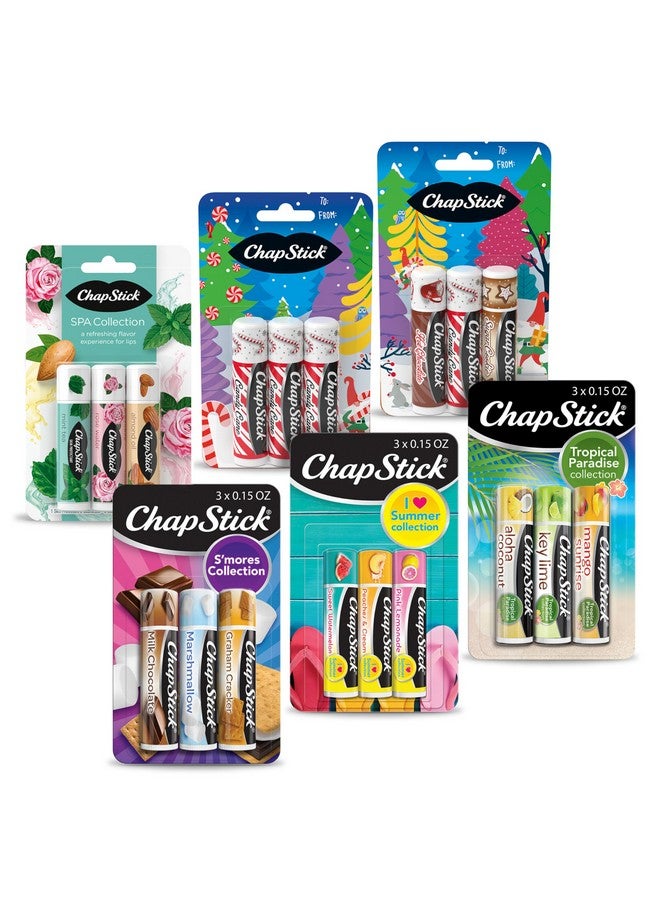 تشابستيك عبوات متعددة من بلسم الشفاه بنكهات مختلفة من Fan Favorites Fan Favs - 0.15 أونصة (صندوق يحتوي على 6 عبوات تحتوي على 3 قطع) - Image 1