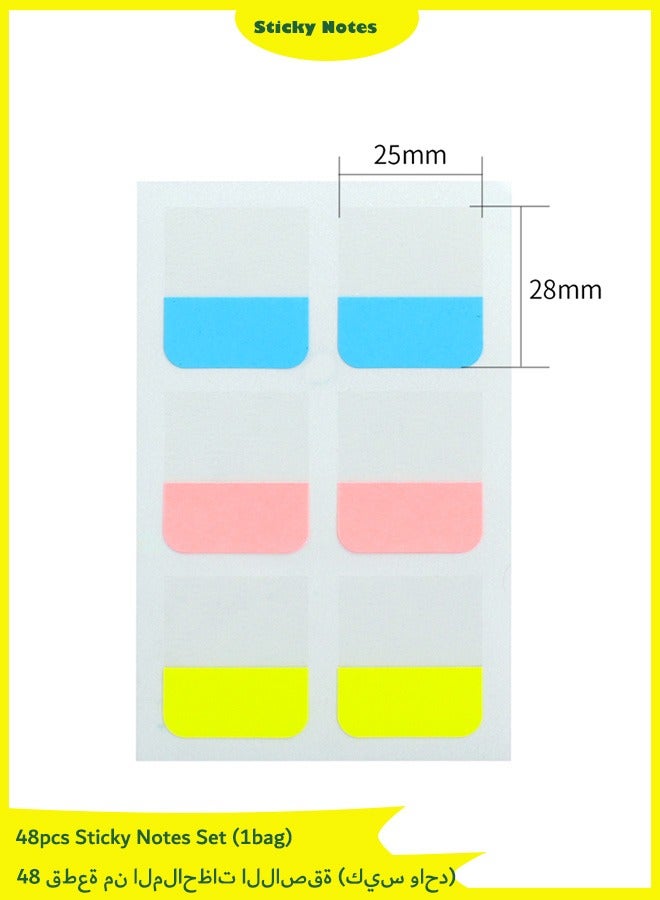 48Pcs Sticky Tabs Sticky Index Tabs Sticky Notes