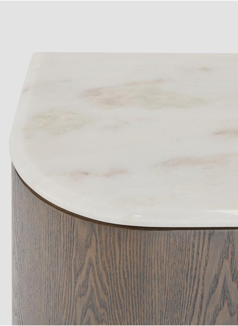 AL HUZAIFA FURNITURE Oxford 4 Door Sideboard, Natural Ionia Marble Top  - Image 3