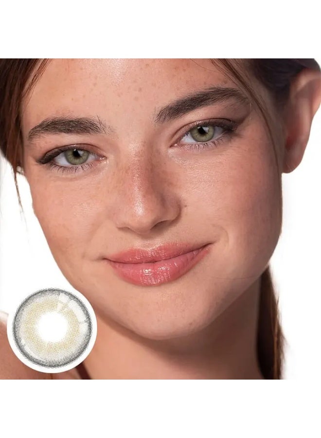Unibling Butter Brown Yearly Colored Contact Lenses, Unisex Cosmetic Contact Lenses, Enlargement Collection, Light Brown, With Case - Image 2