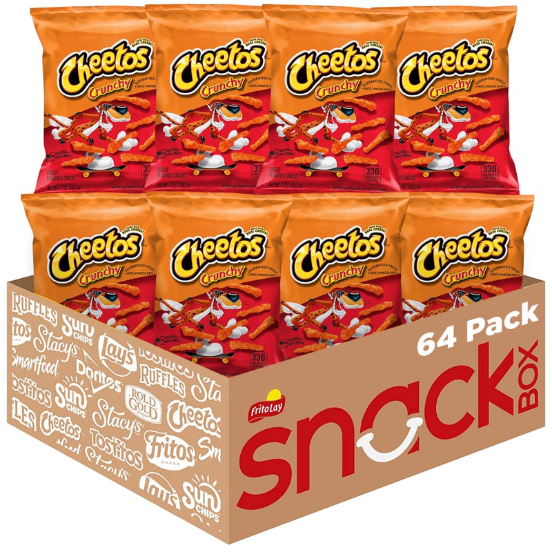Cheetos Cheese Flavored Snacks Crunchy 2 Ounce Pack of 64
