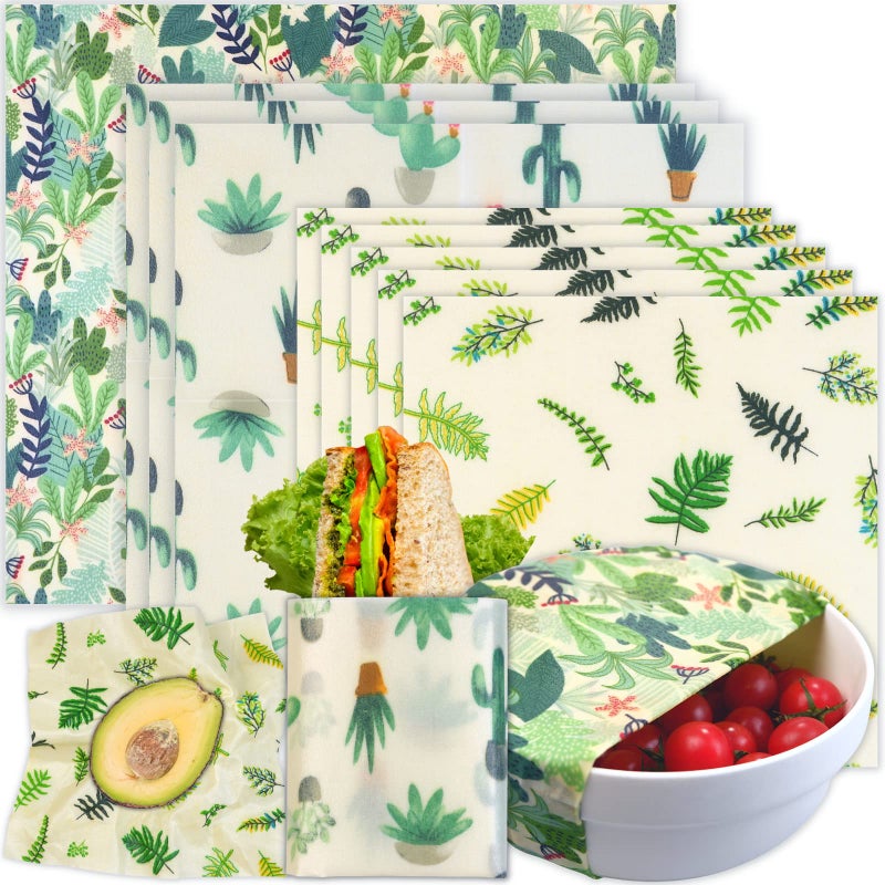BYTTME Reusable Beeswax Wrap - 9 Pack Beeswax Wraps for Food, Eco-Friendly Beeswax Food Wraps, Bread Sandwich Wrapper - Organic, Sustainable, Zero Waste, Reusable Plastic-Free Food Wrap, 1XL, 3M, 5S - Image 1
