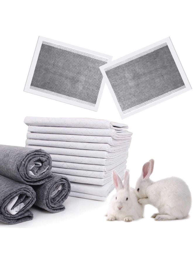 FDTY 40 قطعة بطانة قفص للحيوانات الأليفة، فوط ماصة قابلة للتصرف ومشبعة بالكربون، سطح سريع الجفاف للأرانب والحيوانات الصغيرة، رمادي (17.7*23.6 بوصة) - Image 1