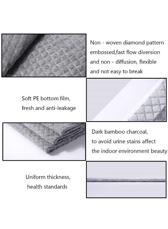 FDTY 40 قطعة بطانة قفص للحيوانات الأليفة، فوط ماصة قابلة للتصرف ومشبعة بالكربون، سطح سريع الجفاف للأرانب والحيوانات الصغيرة، رمادي (17.7*23.6 بوصة) - Image 2