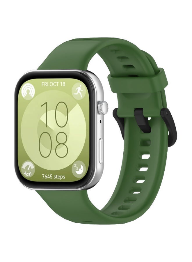 Silicone Strap For Huawei Watch Fit 3 /Fit 4 / Fit 4 Pro Sport band Smartwatch Accessories Replacement Correa Bracelet (Green) - Image 1