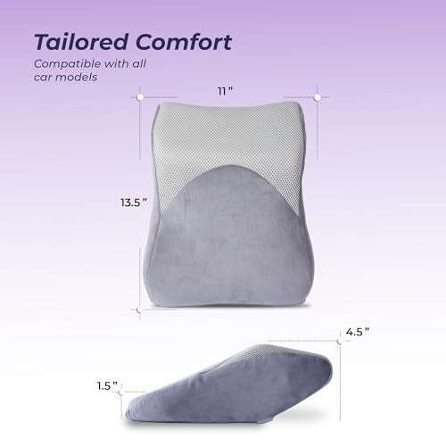 Billebon Memory Foam Car Neck Pillow, Universal Headrest Cushion, Mesh Soft Fabric Hybrid, Adjustable Strap Buckle, Removable Cover, Orthopaedic Neck Support, Driving Comfort Pain Relief (Pack of 1) - Image 4