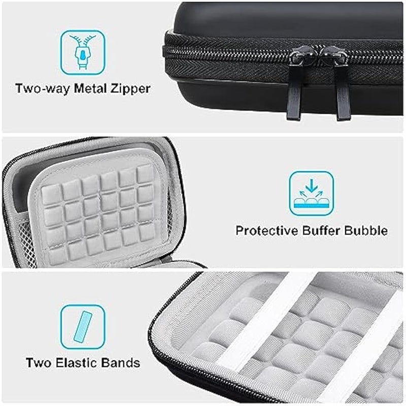 Hard Drive Carrying Case for Toshiba Canvio Basics/Canvio Flex/Canvio Advance/Canvio Gaming Portable External Hard Drive 1TB 2TB 3TB 4TB 2.5 inch HDD Shockproof Travel Bag, Black+Gray - Image 3