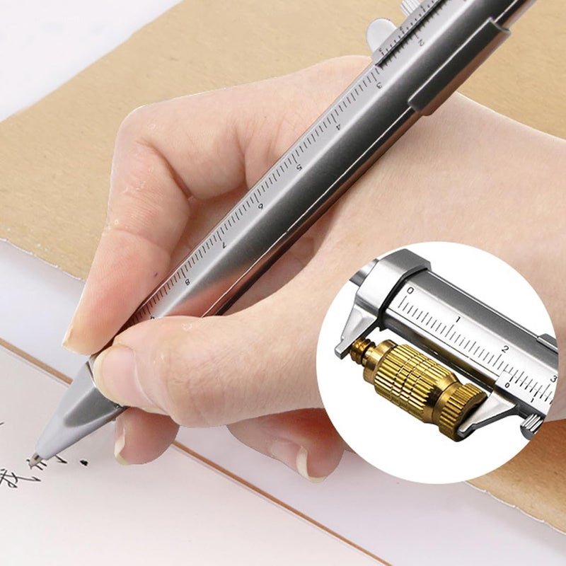 5 قطع قلم الفرجار فيرنير أسود أزرق حبر جيل قلم كروي أداة قياس 0-100 مم - Image 3