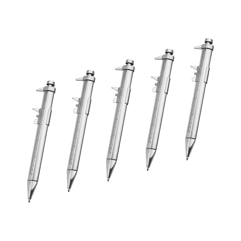 5 قطع قلم الفرجار فيرنير أسود أزرق حبر جيل قلم كروي أداة قياس 0-100 مم - Image 1