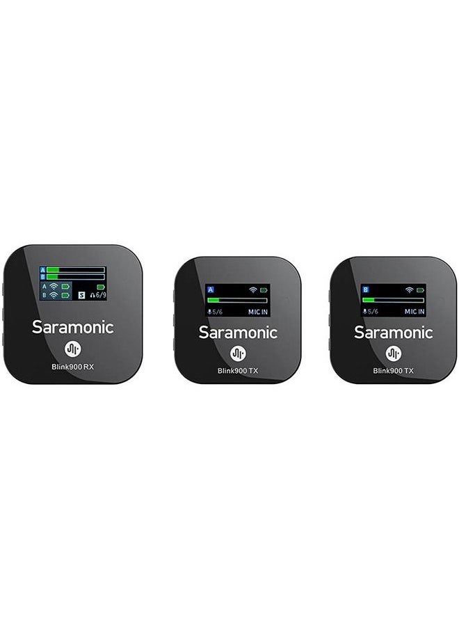 Saramonic - Blink900 B2S Wireless Microphone, TX+ TX+ RX, Dual Channel Receiver without Charging Case - Image 1