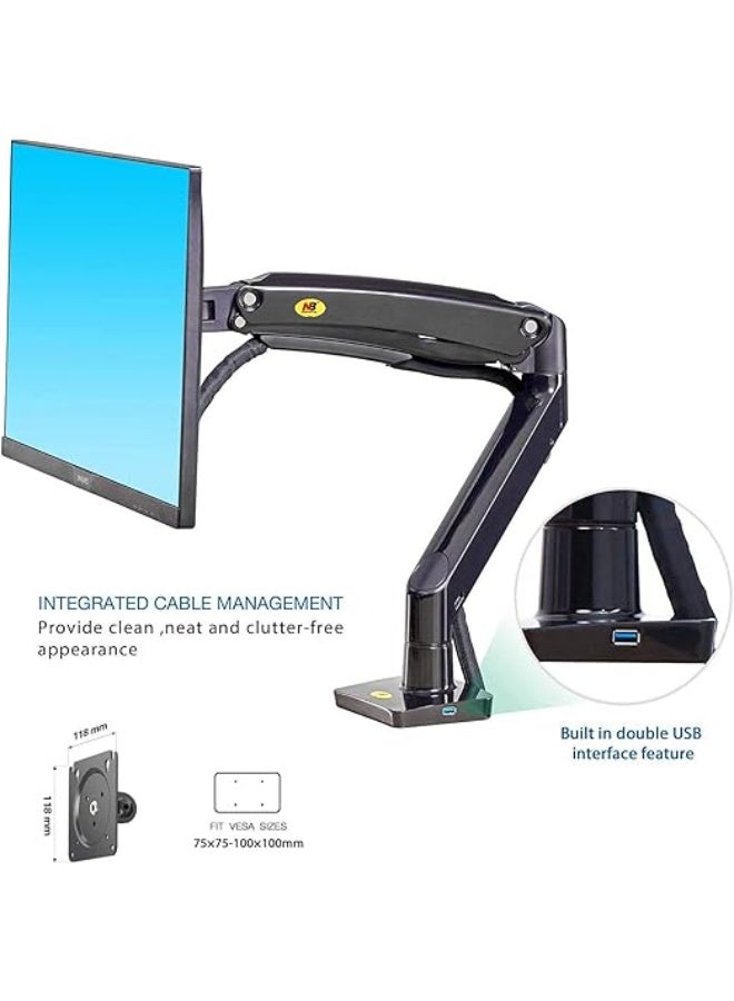 NB North Bayou Desk Mount – Full Motion Swivel Monitor Arm with 13" Adjustable Height for Screens up to 30" - Image 5