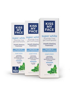 Super White Toothpaste Gel, Cool Mint Flavor, Removes Plaque And Stains, Teeth Whitening Toothpaste, Fluoride Free, Vegan, 4.5 Oz, 3 Pack - pzsku/ZD5DE9893315B290C83A6Z/45/_/1733729929/d2128860-4913-433a-b498-39c3413158aa