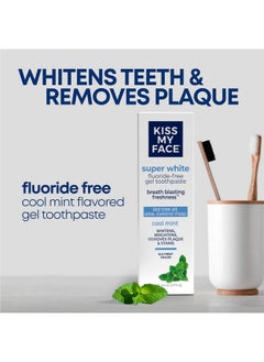 Super White Toothpaste Gel, Cool Mint Flavor, Removes Plaque And Stains, Teeth Whitening Toothpaste, Fluoride Free, Vegan, 4.5 Oz, 3 Pack - pzsku/ZD5DE9893315B290C83A6Z/45/_/1733729952/417afe22-f206-42a0-8637-b77fdb3eeb66