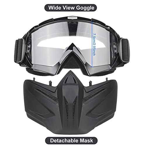 VPZenar Airsoft Helmet and Mask, Black Tactical Helmet Airsoft Helmet with NVG Mount, Airsoft Mask Full Face with Detachable Anti Fog Gray Goggles,Tactical Airsoft Gear - Image 5