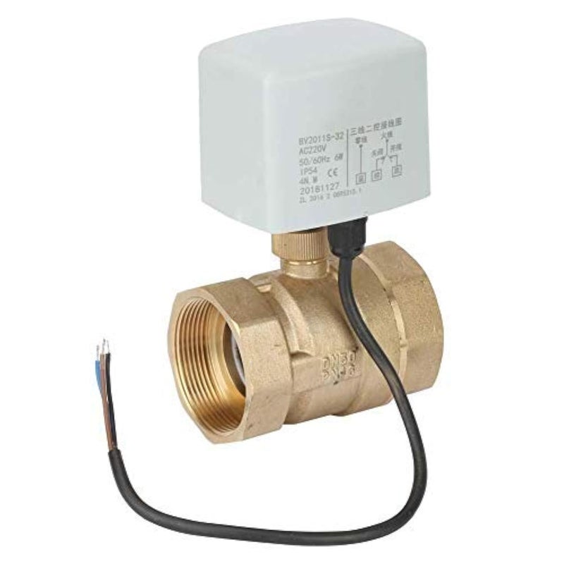 Ball Valve Brass Ball Valve AC220V DN50 2 Inch 2Way 3Wire Brass Electric Motorized