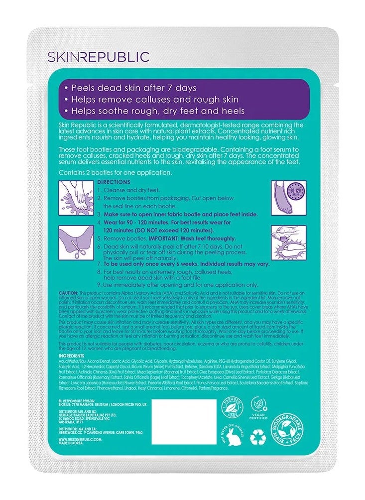 SKIN REPUBLIC - Foot Peel Visibly Removes Dead Skin After 7 Days - Silky, Soft Feet, 1 Pair per Pack, Made in Korea - Image 1
