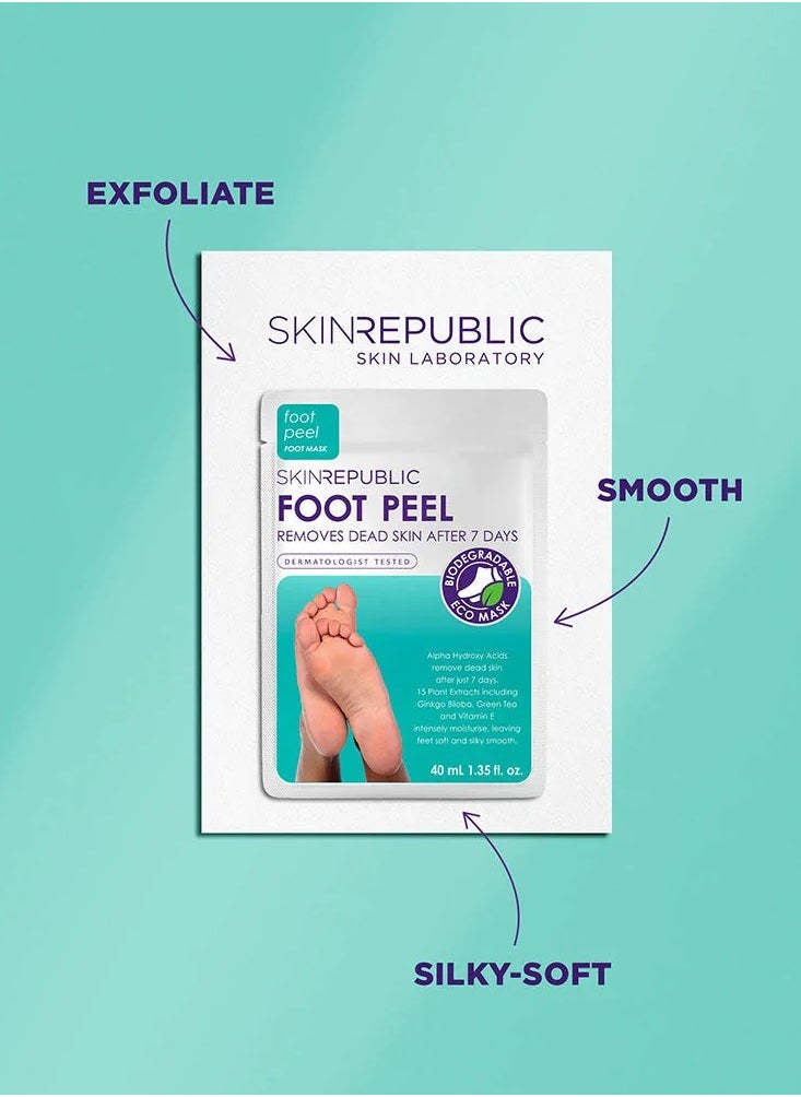 SKIN REPUBLIC - Foot Peel Visibly Removes Dead Skin After 7 Days - Silky, Soft Feet, 1 Pair per Pack, Made in Korea - Image 1