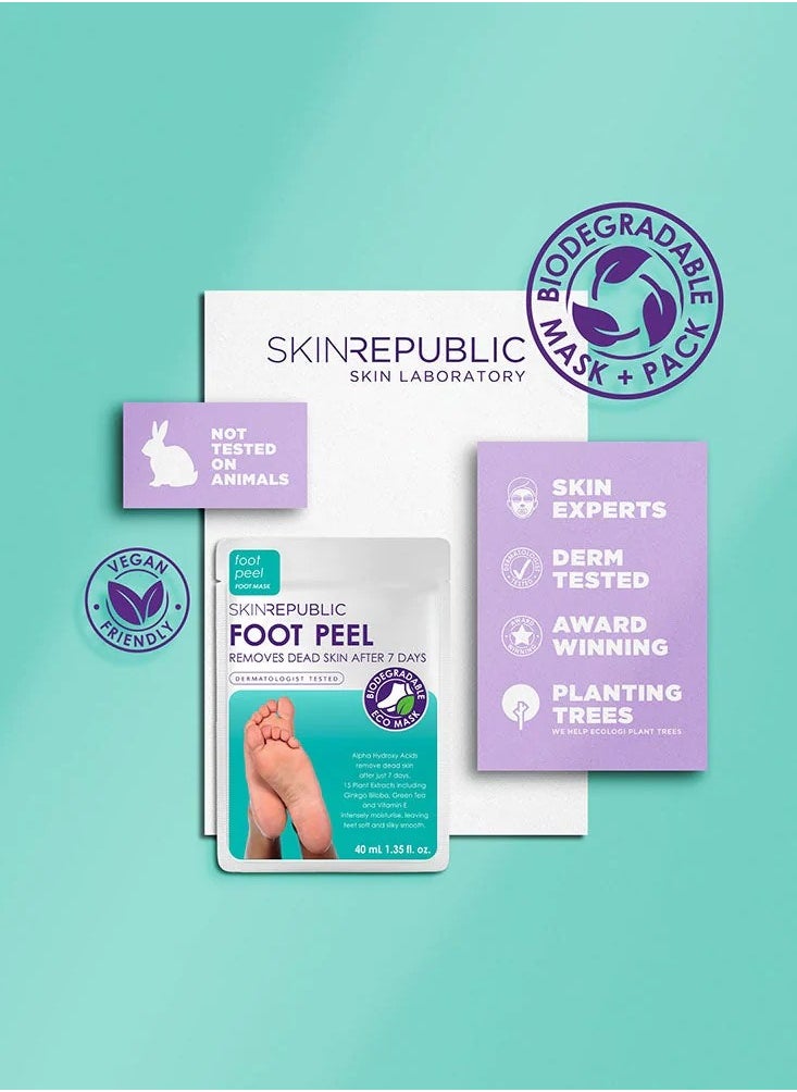 SKIN REPUBLIC - Foot Peel Visibly Removes Dead Skin After 7 Days - Silky, Soft Feet, 1 Pair per Pack, Made in Korea - Image 1