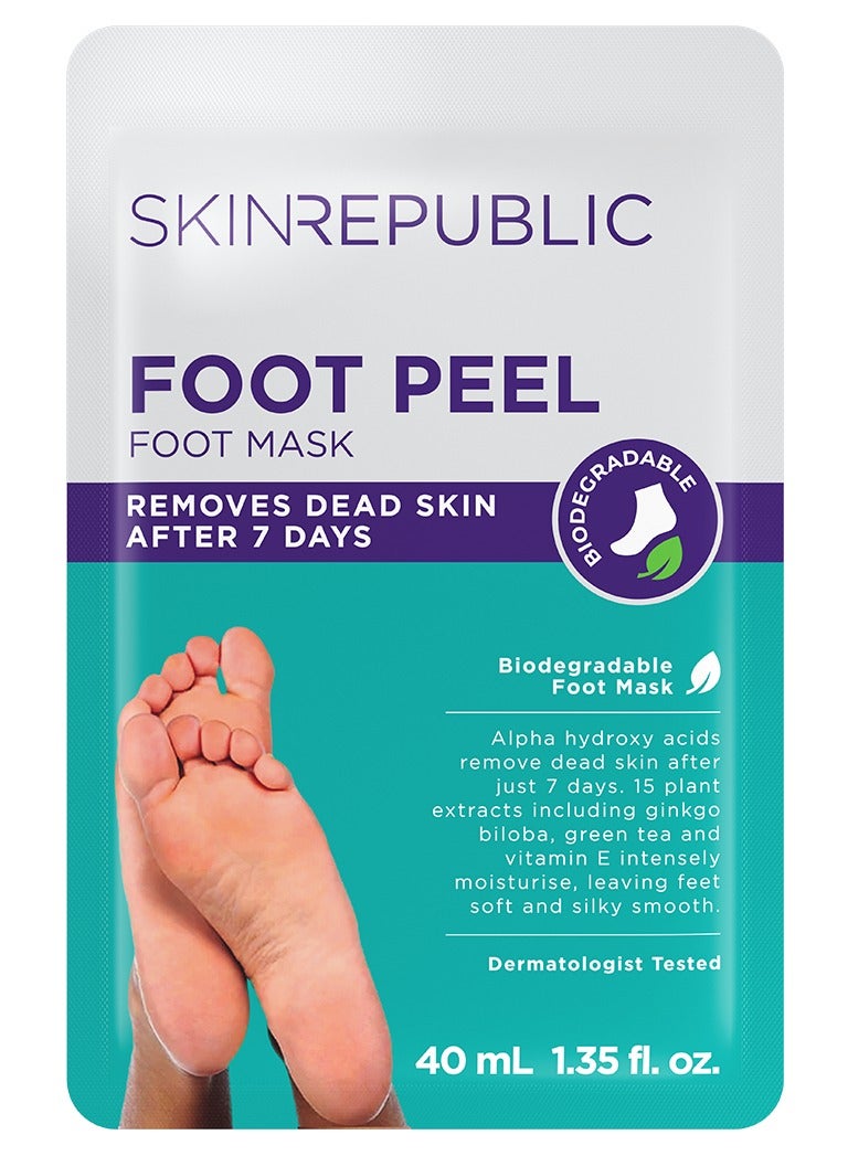 سكين ريبابلك قناع تقشير القدم (زوج واحد) - قناع تقشير القدم مع حمض ألفا هيدروكسي، وجينكو بيلوبا، وفيتامين هـ، يزيل الجلد الميت، ويصلح الكعب المتشقق، وينعم مسامير القدم، وينعم ويرطب القدمين الجافة والخشنة - Image 1