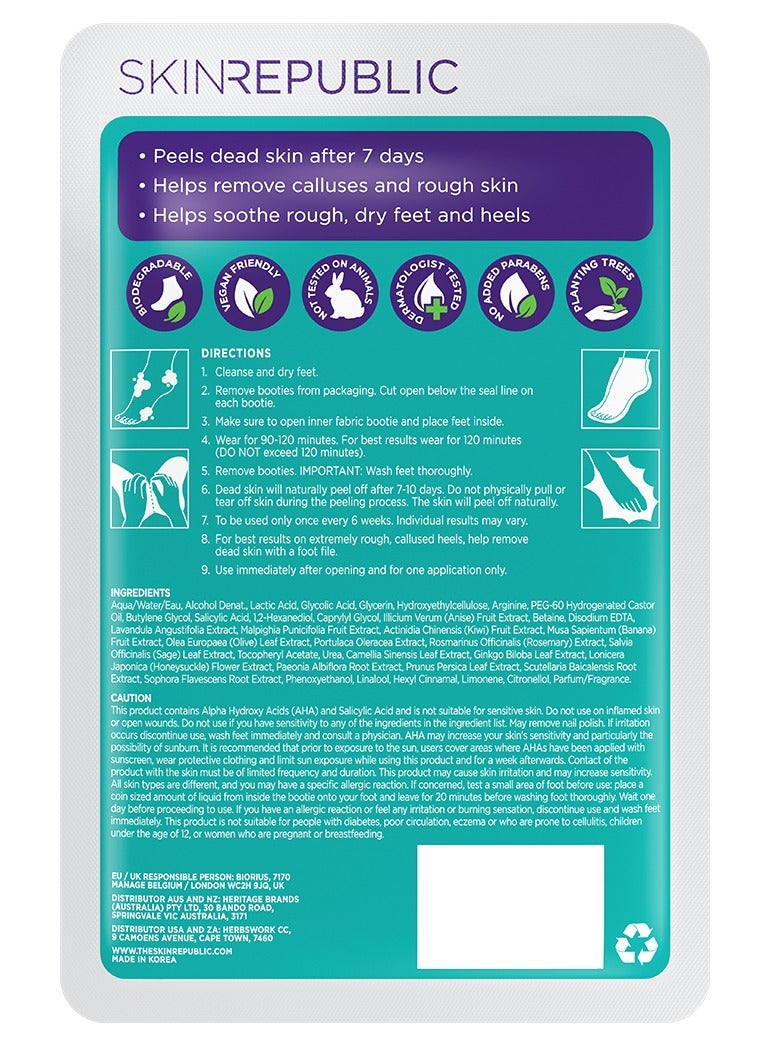 سكين ريبابلك قناع تقشير القدم (زوج واحد) - قناع تقشير القدم مع حمض ألفا هيدروكسي، وجينكو بيلوبا، وفيتامين هـ، يزيل الجلد الميت، ويصلح الكعب المتشقق، وينعم مسامير القدم، وينعم ويرطب القدمين الجافة والخشنة - Image 2